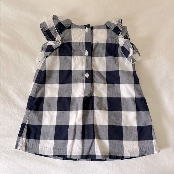 Janie & Jack Buffalo Plaid Dress Navy and White 6 to 12 months - Picture 7 of 7